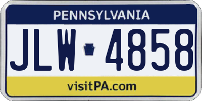 PA license plate JLW4858