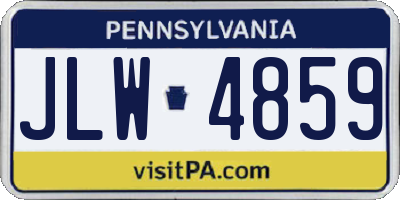 PA license plate JLW4859