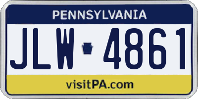 PA license plate JLW4861