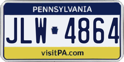 PA license plate JLW4864