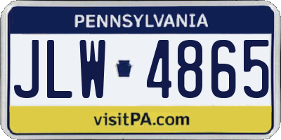 PA license plate JLW4865