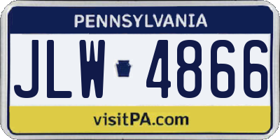 PA license plate JLW4866