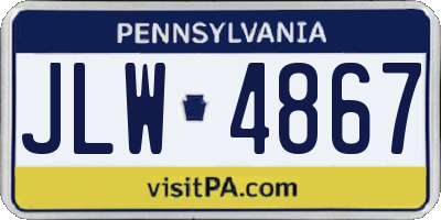 PA license plate JLW4867