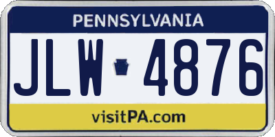 PA license plate JLW4876