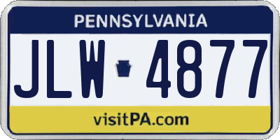 PA license plate JLW4877