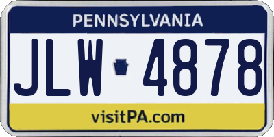 PA license plate JLW4878