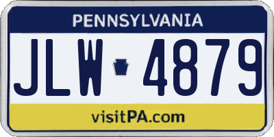 PA license plate JLW4879
