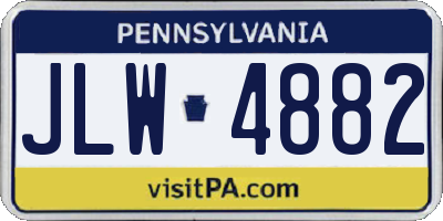 PA license plate JLW4882