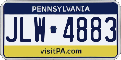 PA license plate JLW4883