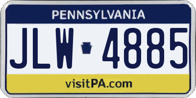 PA license plate JLW4885