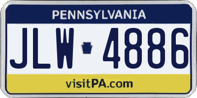 PA license plate JLW4886