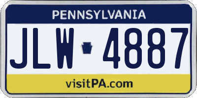 PA license plate JLW4887