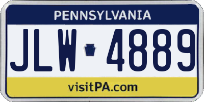 PA license plate JLW4889