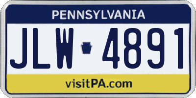 PA license plate JLW4891