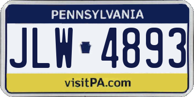 PA license plate JLW4893