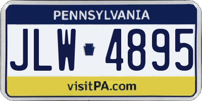 PA license plate JLW4895
