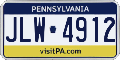 PA license plate JLW4912