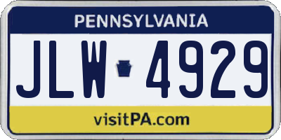 PA license plate JLW4929