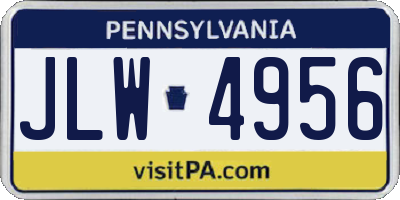 PA license plate JLW4956