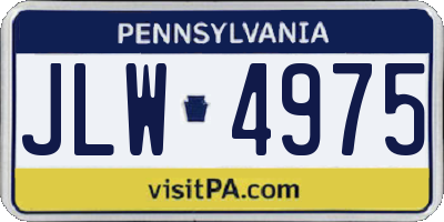 PA license plate JLW4975