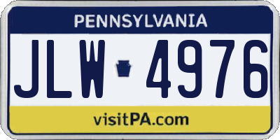 PA license plate JLW4976