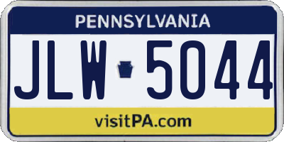 PA license plate JLW5044
