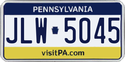 PA license plate JLW5045