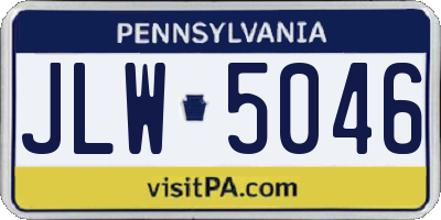 PA license plate JLW5046