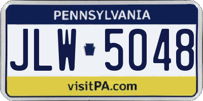 PA license plate JLW5048