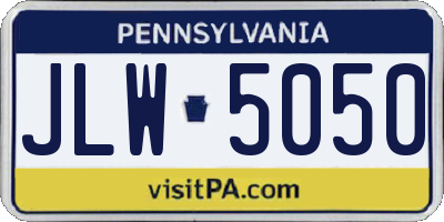PA license plate JLW5050