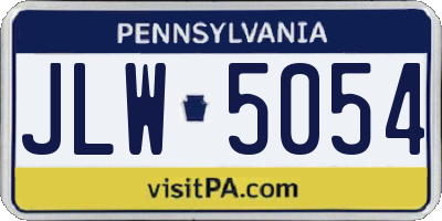 PA license plate JLW5054