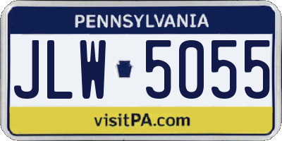 PA license plate JLW5055
