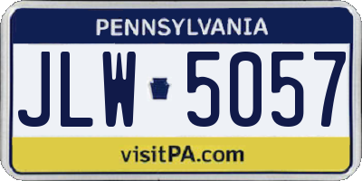 PA license plate JLW5057