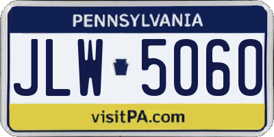 PA license plate JLW5060