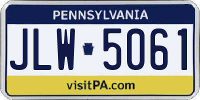 PA license plate JLW5061