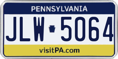 PA license plate JLW5064