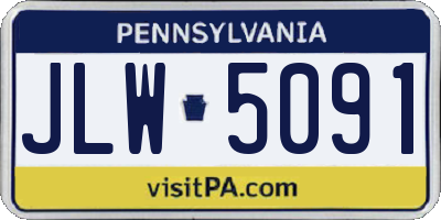 PA license plate JLW5091