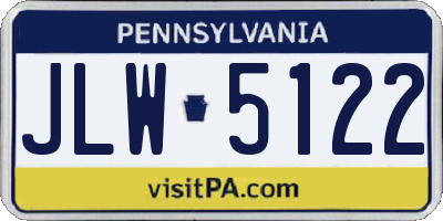 PA license plate JLW5122