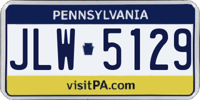 PA license plate JLW5129