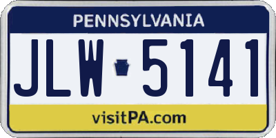 PA license plate JLW5141