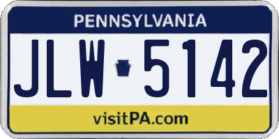 PA license plate JLW5142