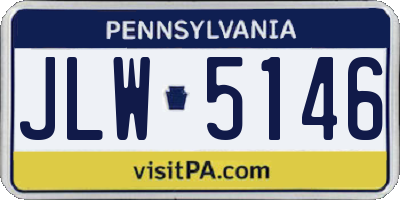 PA license plate JLW5146