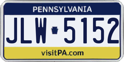 PA license plate JLW5152