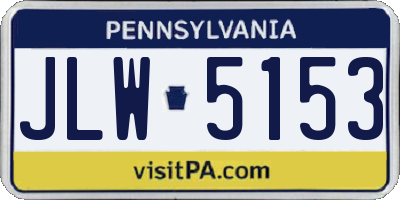 PA license plate JLW5153