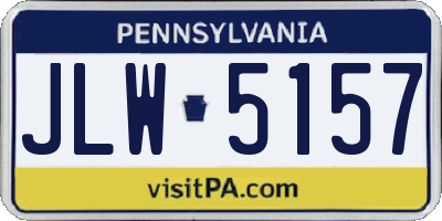PA license plate JLW5157