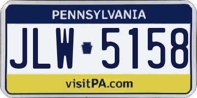 PA license plate JLW5158