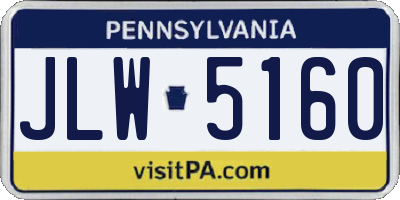 PA license plate JLW5160