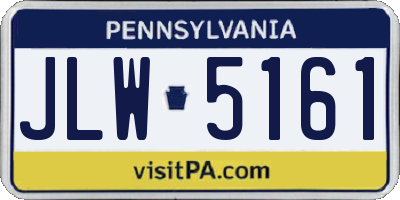 PA license plate JLW5161