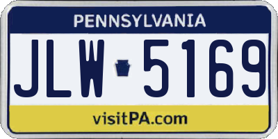 PA license plate JLW5169