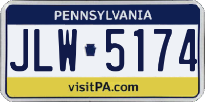PA license plate JLW5174